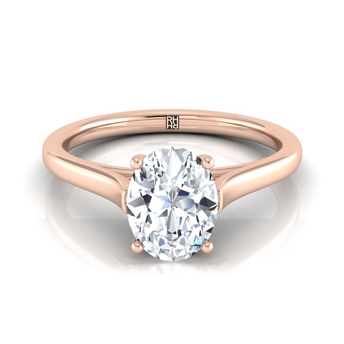 The Juliette oval engagement ring setting in 14K Rose Gold | RockHer