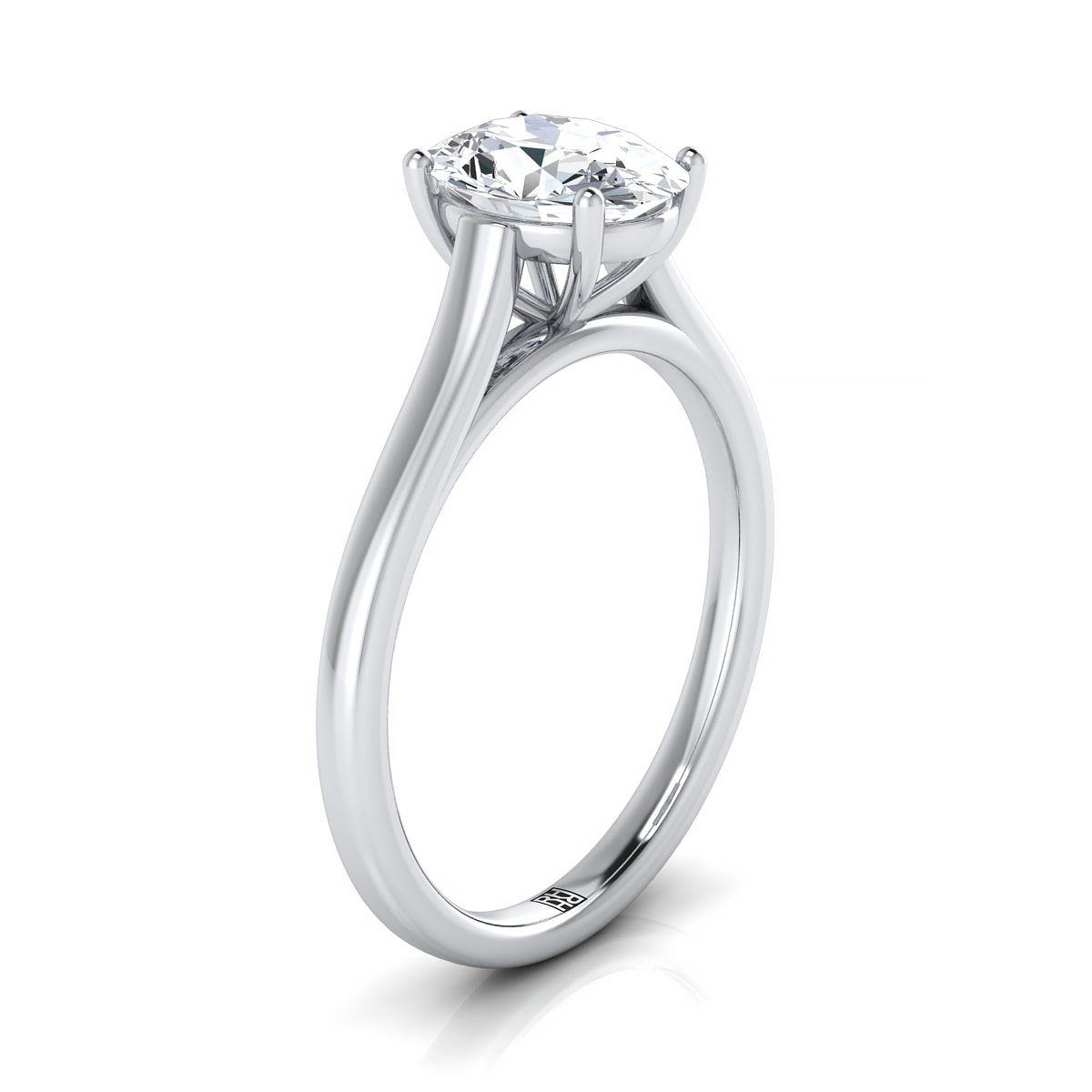 Made to order: The Juliette oval engagement ring setting in 18K White Gold | RockHer