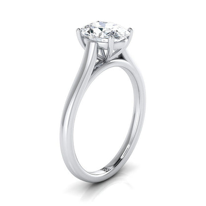 Juliette Select Cathedral Solitaire Oval Lab Diamond Engagement Ring in 18K White Gold | RockHer