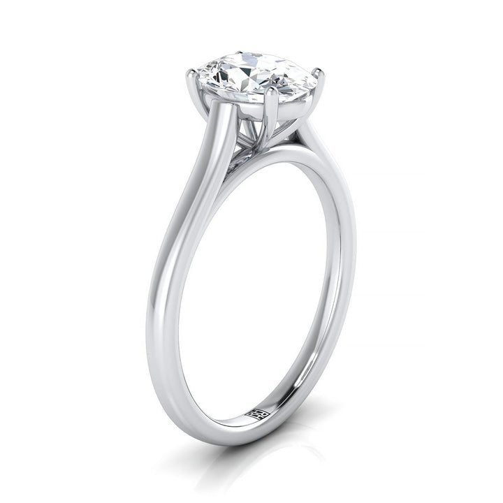 Juliette Select Cathedral Solitaire Oval Lab Diamond Engagement Ring in Platinum | RockHer