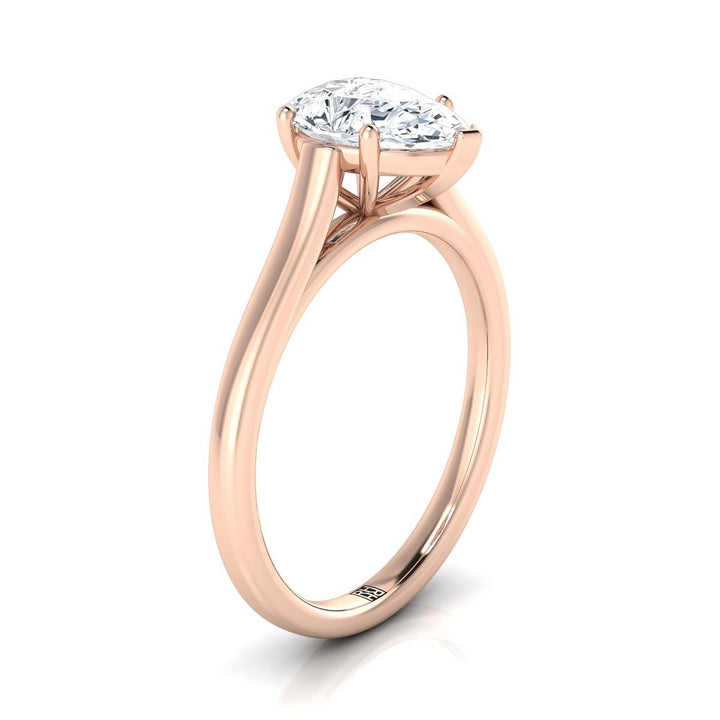 The Juliette Select Cathedral Solitaire Engagement Ring with Lab Diamond in 14K Rose Gold - view 2
