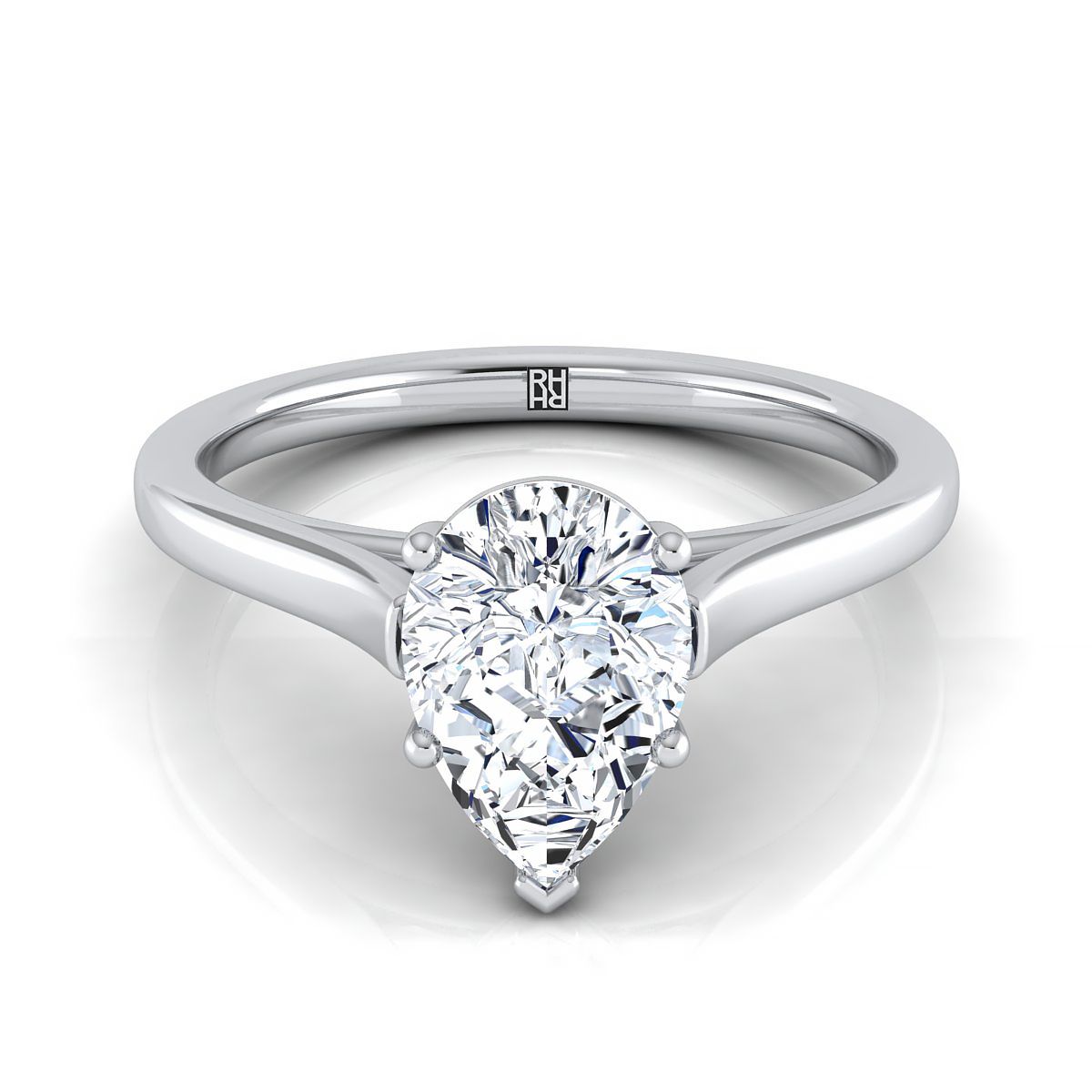 The Juliette pear engagement ring setting in Platinum | RockHer