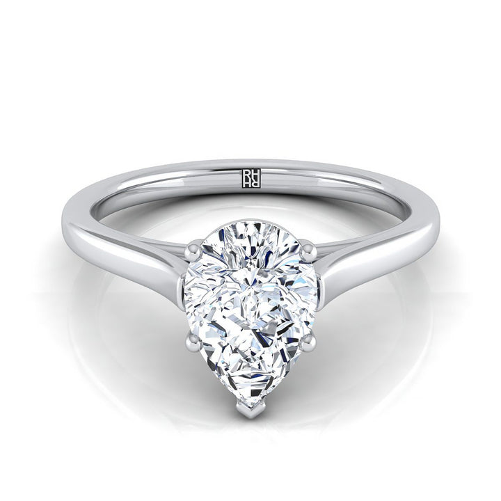 The Juliette Select Cathedral Solitaire Engagement Ring with Lab Diamond in 18K White Gold - view 1