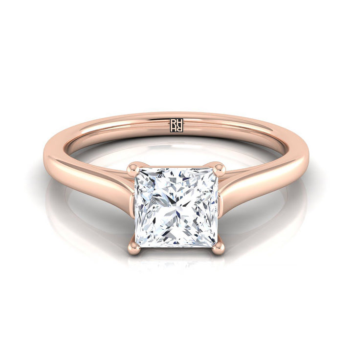 The Juliette Select Cathedral Solitaire Engagement Ring with Lab Diamond in 14K Rose Gold - view 1