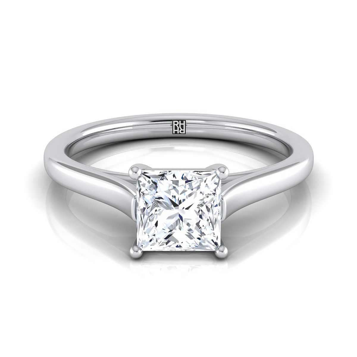 The Juliette princess engagement ring setting in 18K White Gold | RockHer