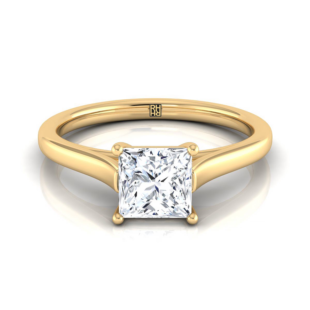 The Juliette princess engagement ring setting in 18K Yellow Gold | RockHer