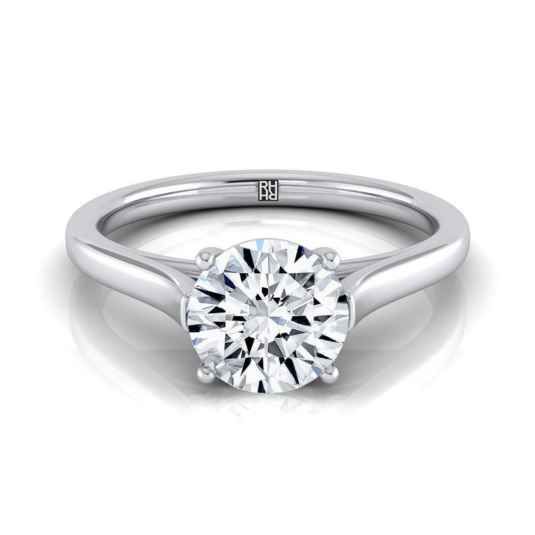 The Juliette Select Cathedral Solitaire Round Lab Diamond Engagement Ring in 18K White Gold
