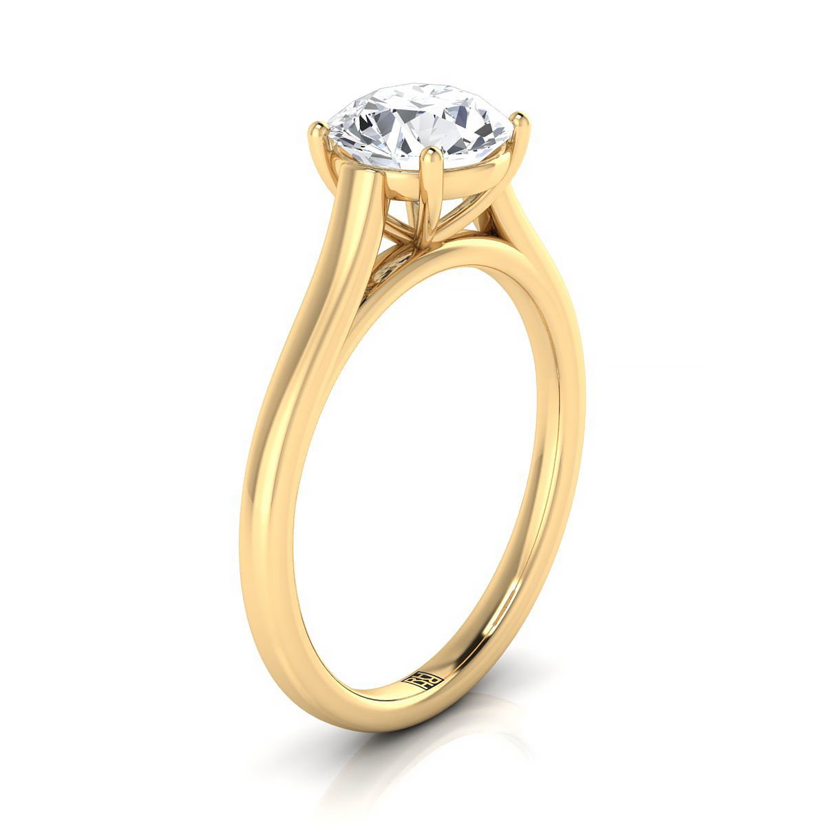 Made to order: The Juliette round engagement ring setting in 18K Yellow Gold | RockHer