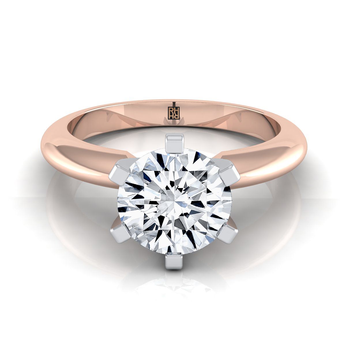 The Leonora round engagement ring setting in 14K Rose Gold | RockHer