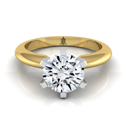 The Leonora Select Solitaire Engagement Ring with Lab Diamond in 18K Yellow Gold - view 1