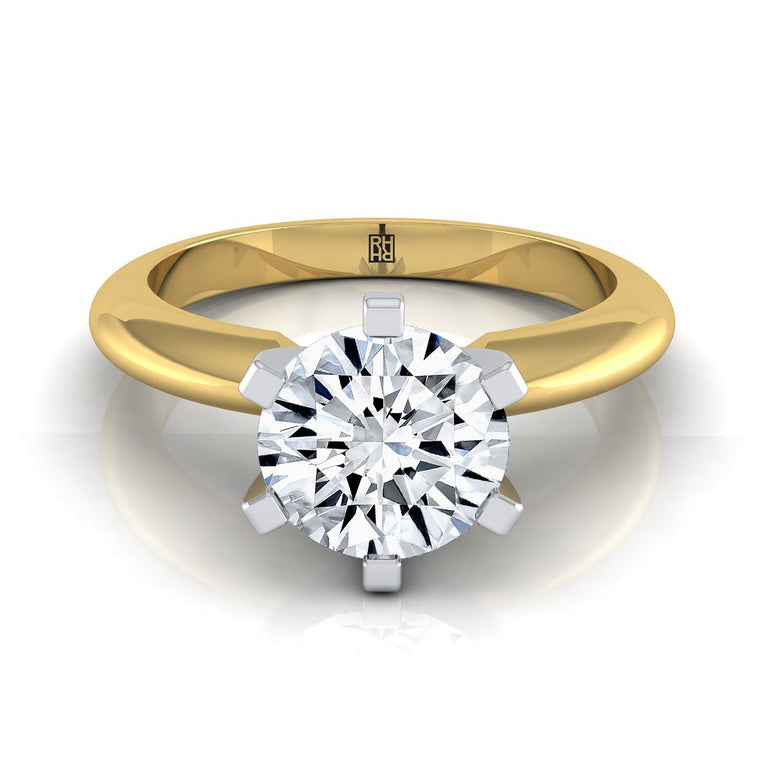 The Leonora Select Solitaire Round Lab Diamond Engagement Ring in 18K Yellow Gold