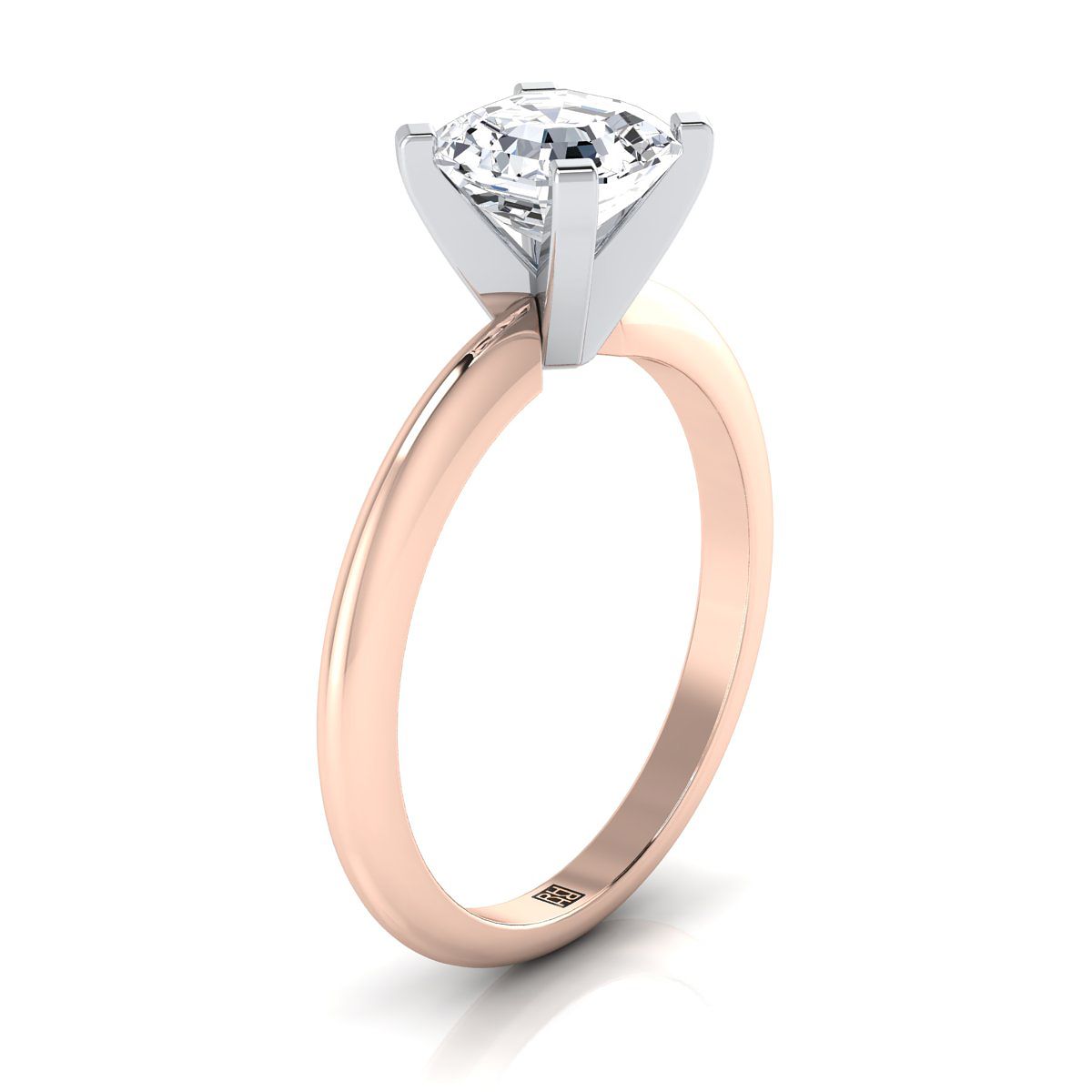 Select Solitaire Cut styling on The Lolette asscher engagement ring setting | RockHer