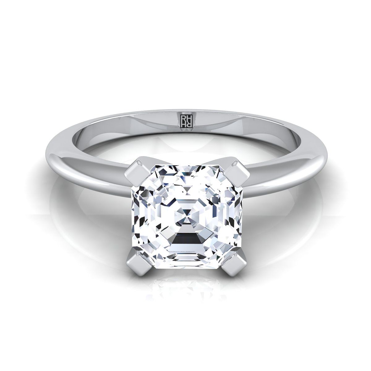 The Lolette asscher engagement ring setting in Platinum | RockHer