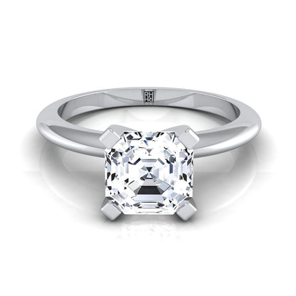 Classic Low Base Solitaire Asscher, in Platinum, prong setting | RockHer