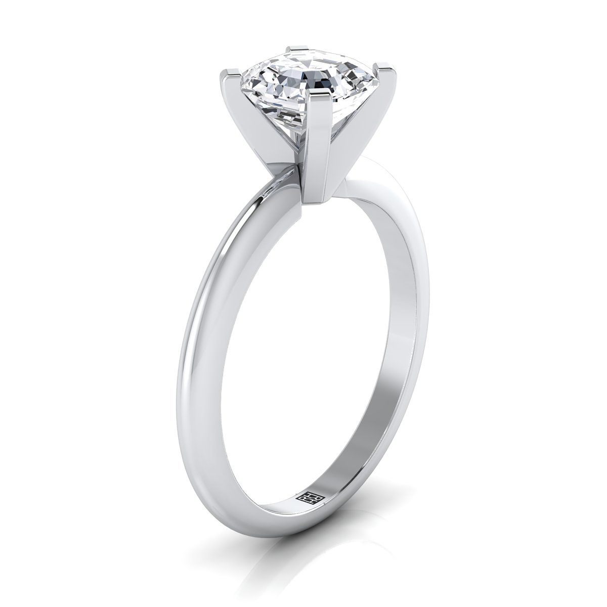 Select Solitaire Cut styling on The Lolette asscher engagement ring setting | RockHer
