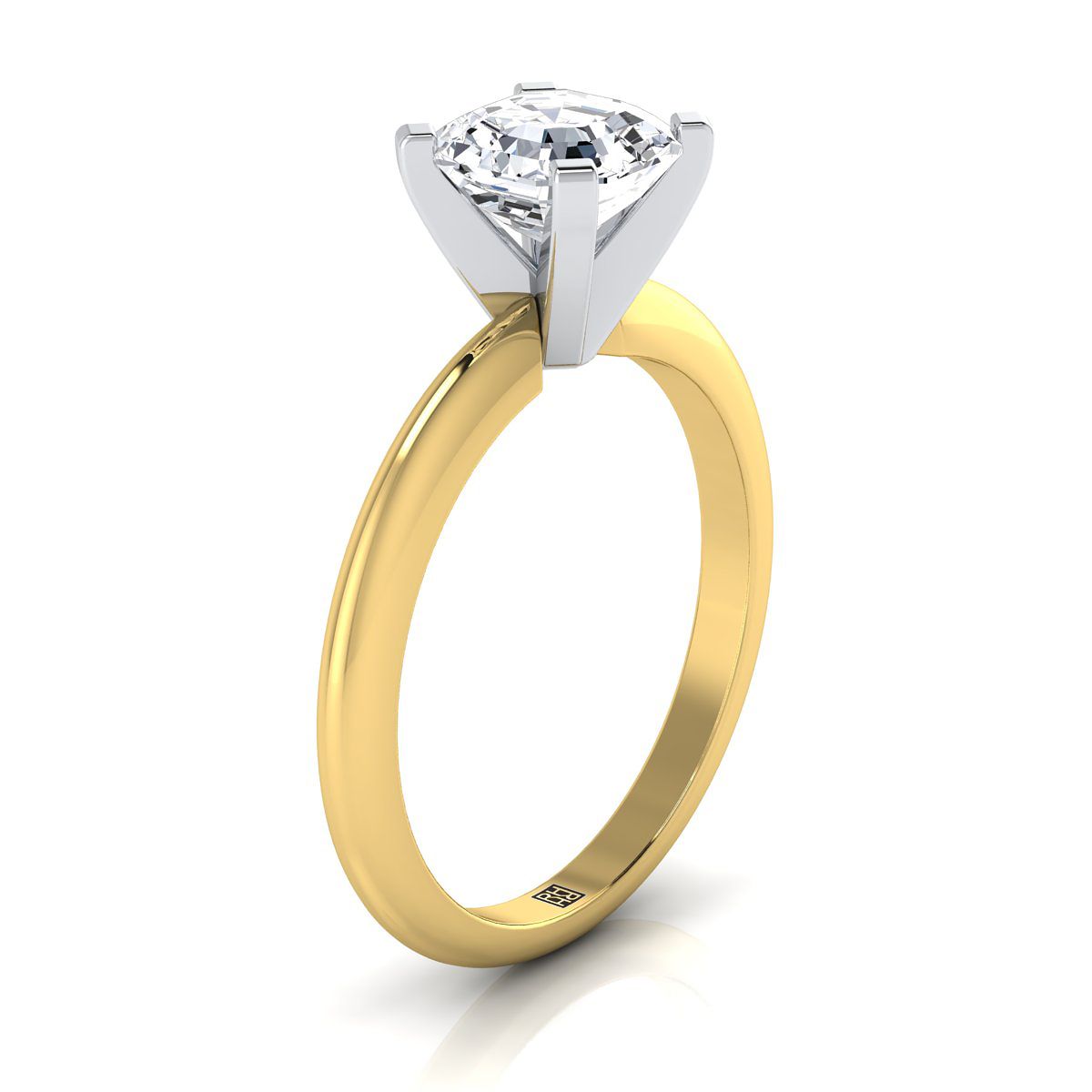 Select Solitaire Cut styling on The Lolette asscher engagement ring setting | RockHer