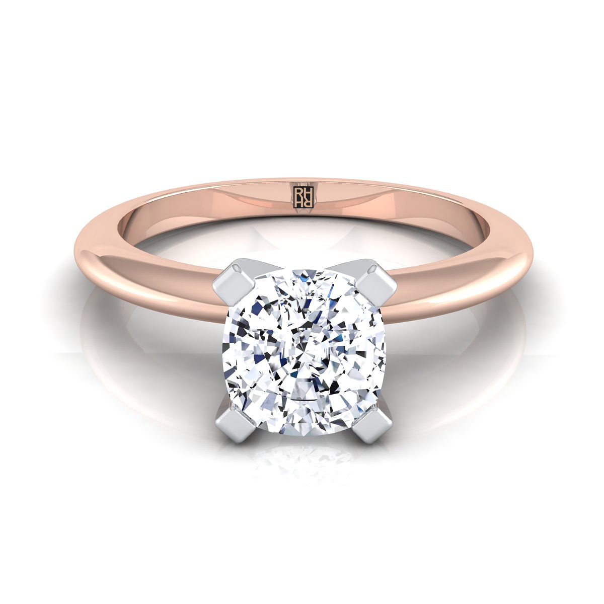 The Lolette cushion engagement ring setting in 14K Rose Gold | RockHer