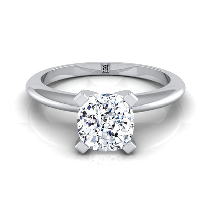 Classic Low Base Solitaire Cushion, in Platinum, prong setting | RockHer