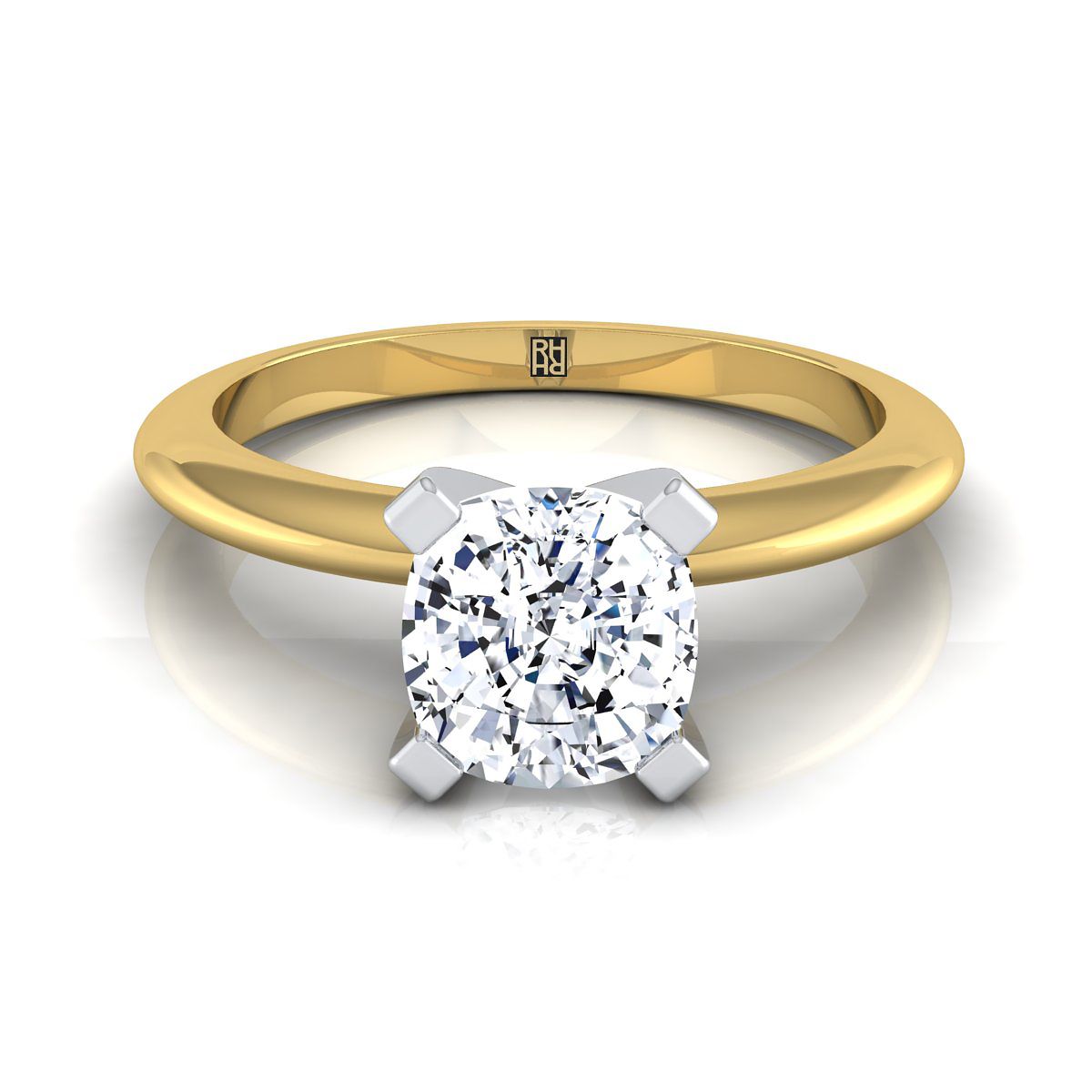 The Lolette cushion engagement ring setting in 18K Yellow Gold | RockHer
