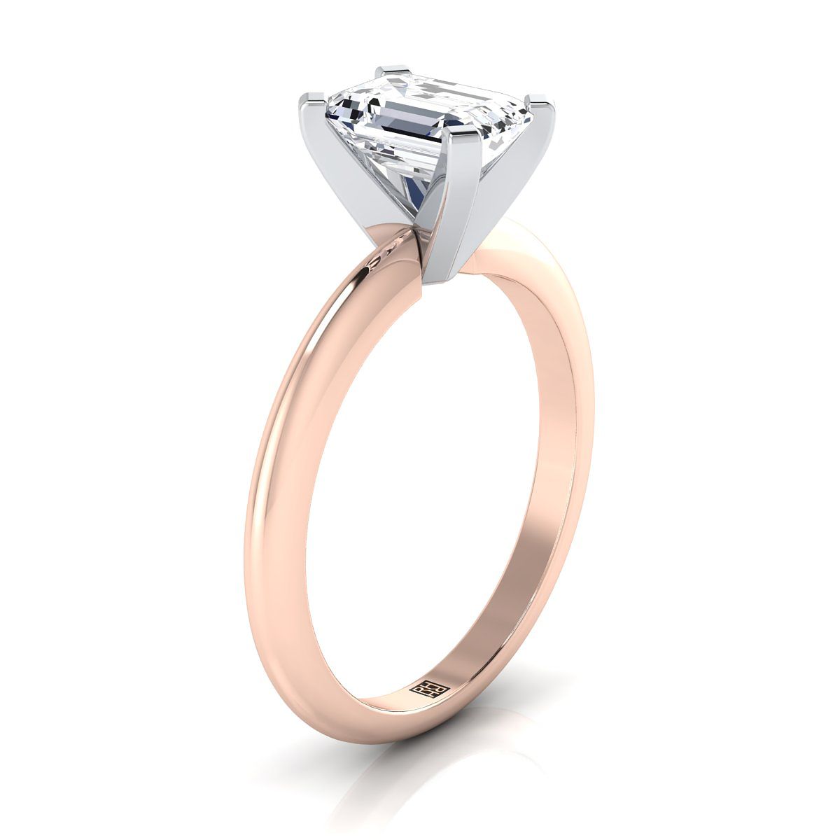 Select Solitaire Cut styling on The Lolette emerald engagement ring setting | RockHer