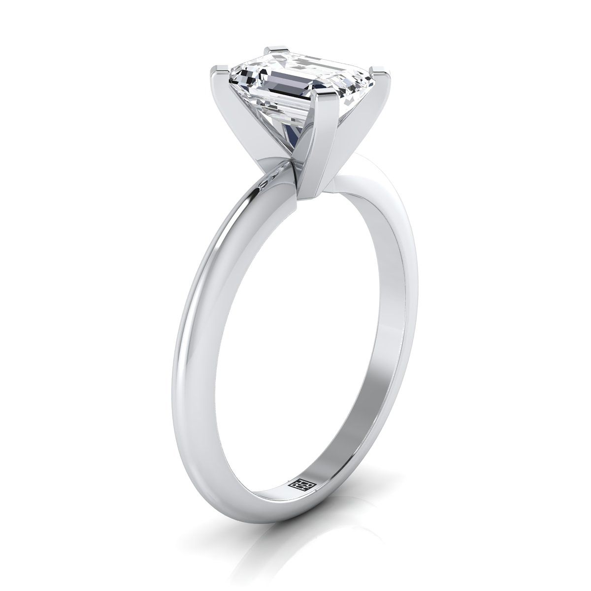 Select Solitaire Cut styling on The Lolette emerald engagement ring setting | RockHer