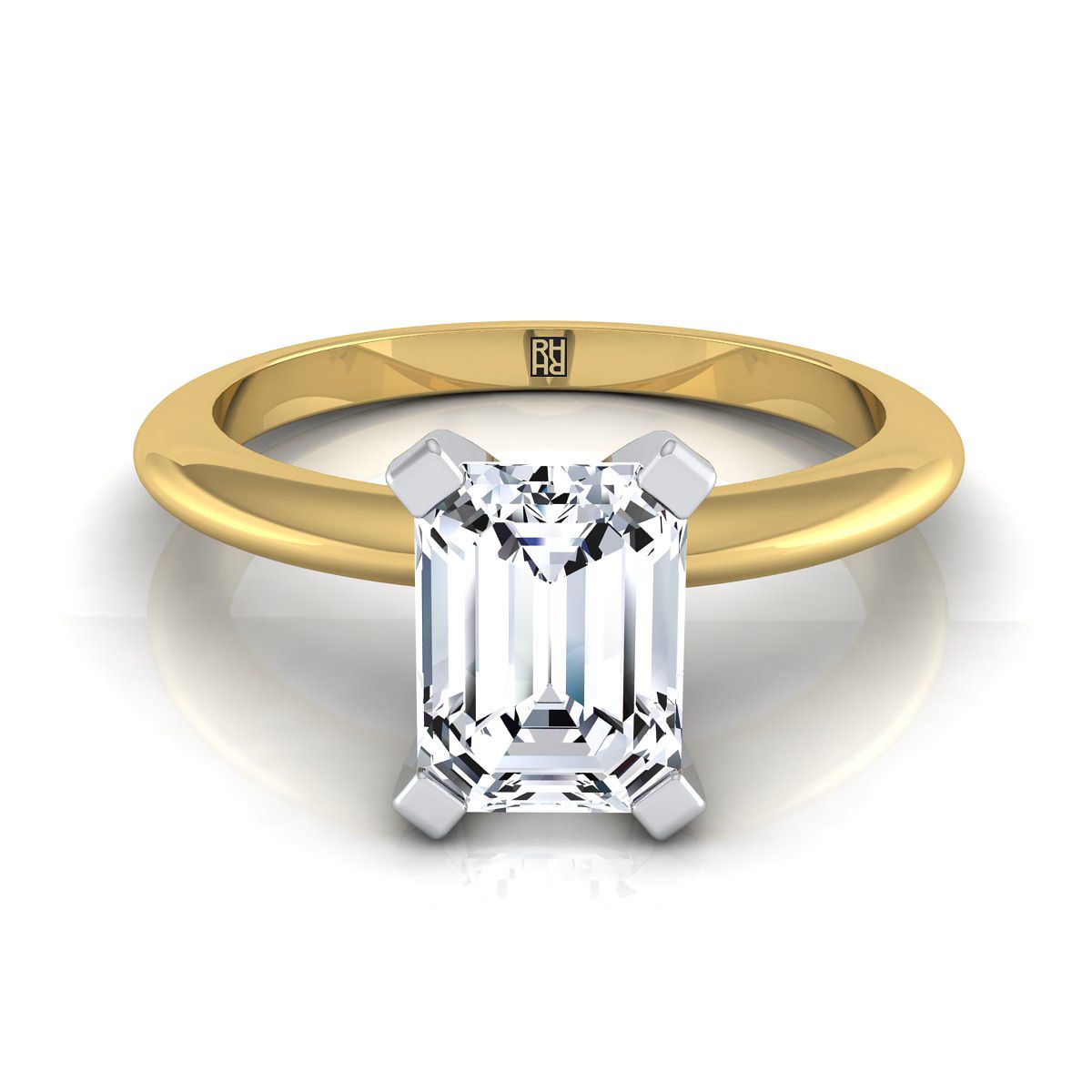 The Lolette emerald engagement ring setting in 18K Yellow Gold | RockHer