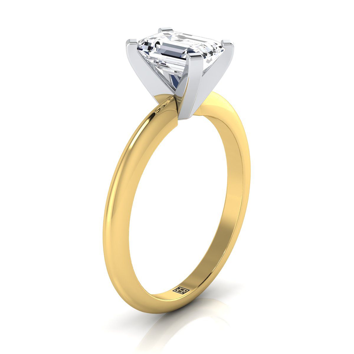 Select Solitaire Cut styling on The Lolette emerald engagement ring setting | RockHer