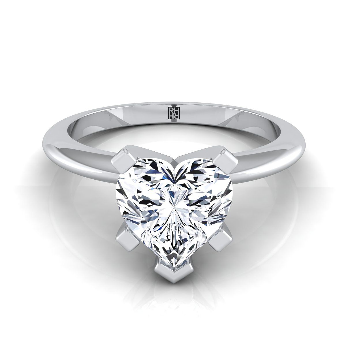 The Lolette heart engagement ring setting in Platinum | RockHer