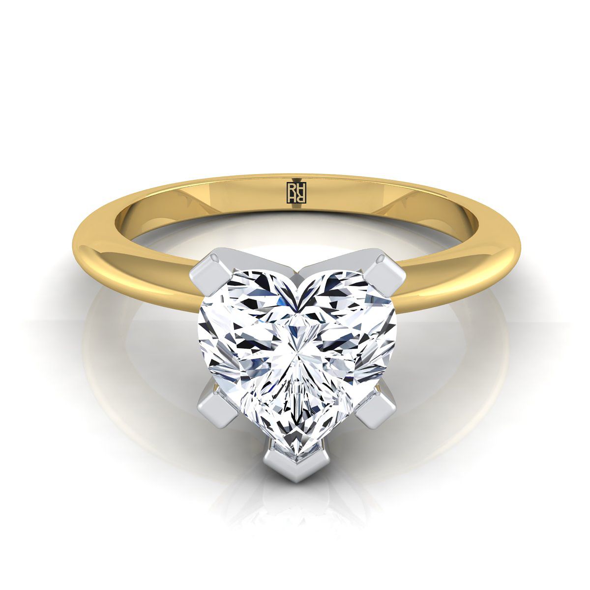 The Lolette heart engagement ring setting in 18K Yellow Gold | RockHer