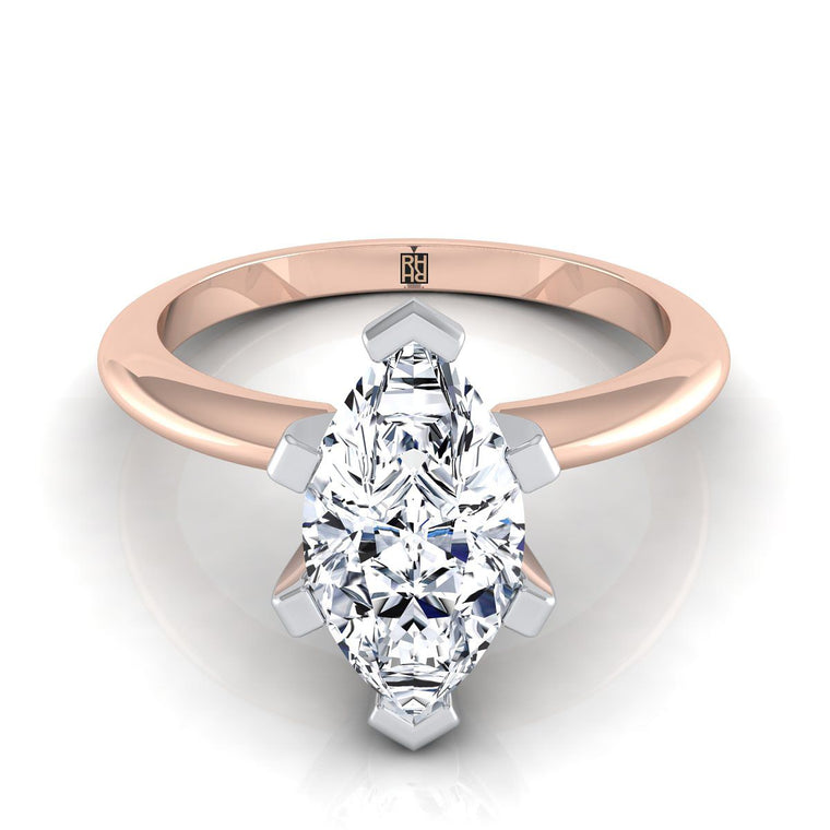 The Lolette Select Solitaire Marquise Lab Diamond Engagement Ring in 14K Rose Gold