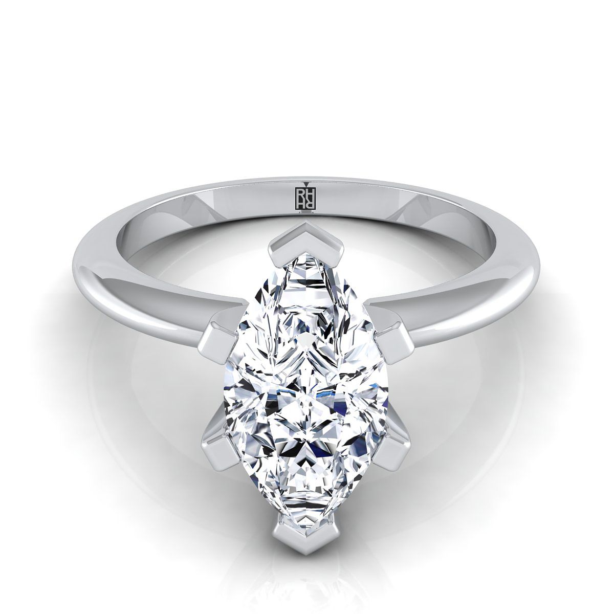 The Lolette marquise engagement ring setting in Platinum | RockHer