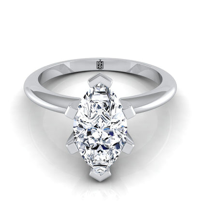 Classic Low Base Solitaire Marquise, in Platinum, prong setting | RockHer