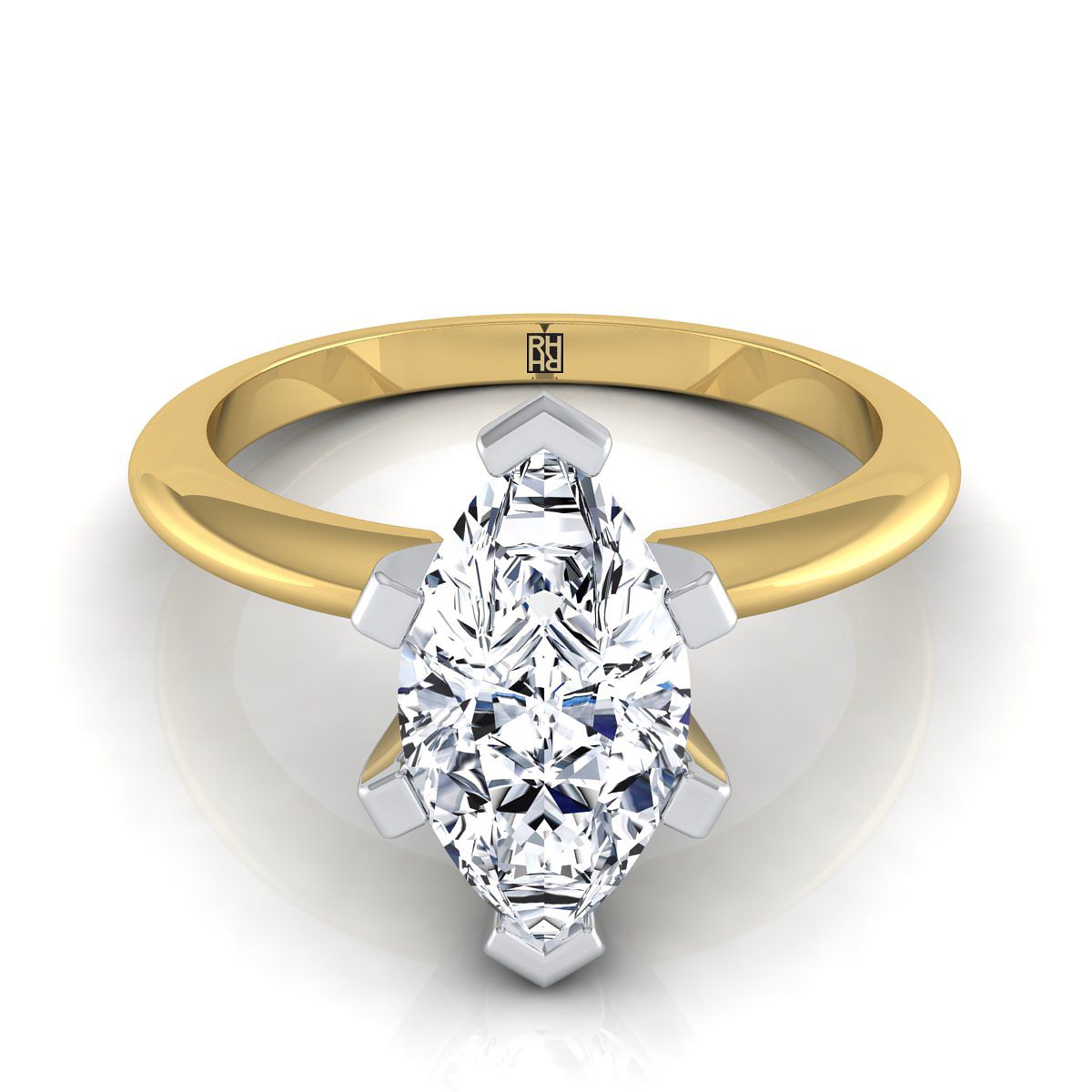 The Lolette marquise engagement ring setting in 18K Yellow Gold | RockHer