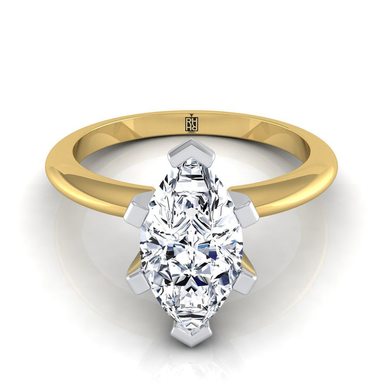The Lolette Select Solitaire Marquise Lab Diamond Engagement Ring in 18K Yellow Gold
