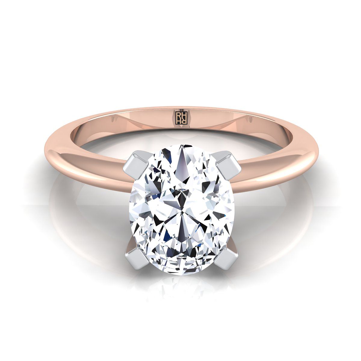 The Lolette oval engagement ring setting in 14K Rose Gold | RockHer