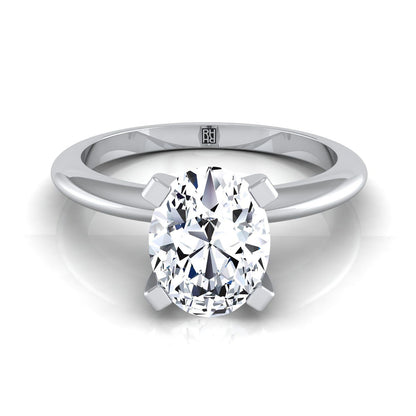 Lolette Select Solitaire Oval Lab Diamond Engagement Ring in Platinum | RockHer