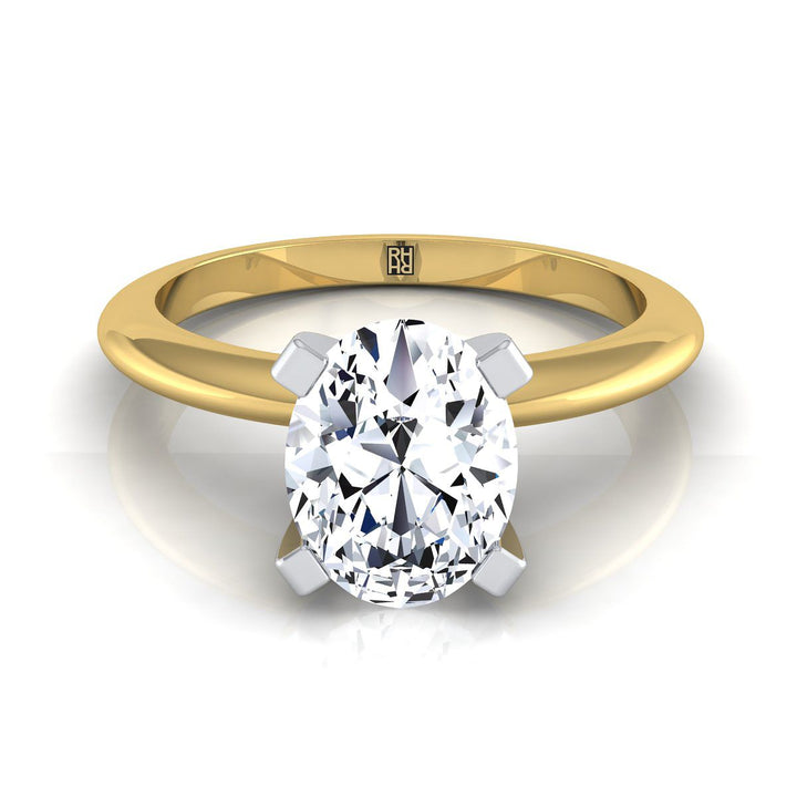 Classic Low Base Solitaire Oval, in 18K Yellow Gold, prong setting | RockHer