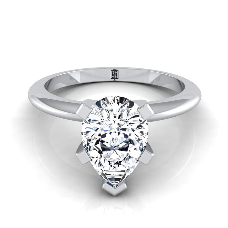 The Lolette Select Solitaire Pear Lab Diamond Engagement Ring in Platinum