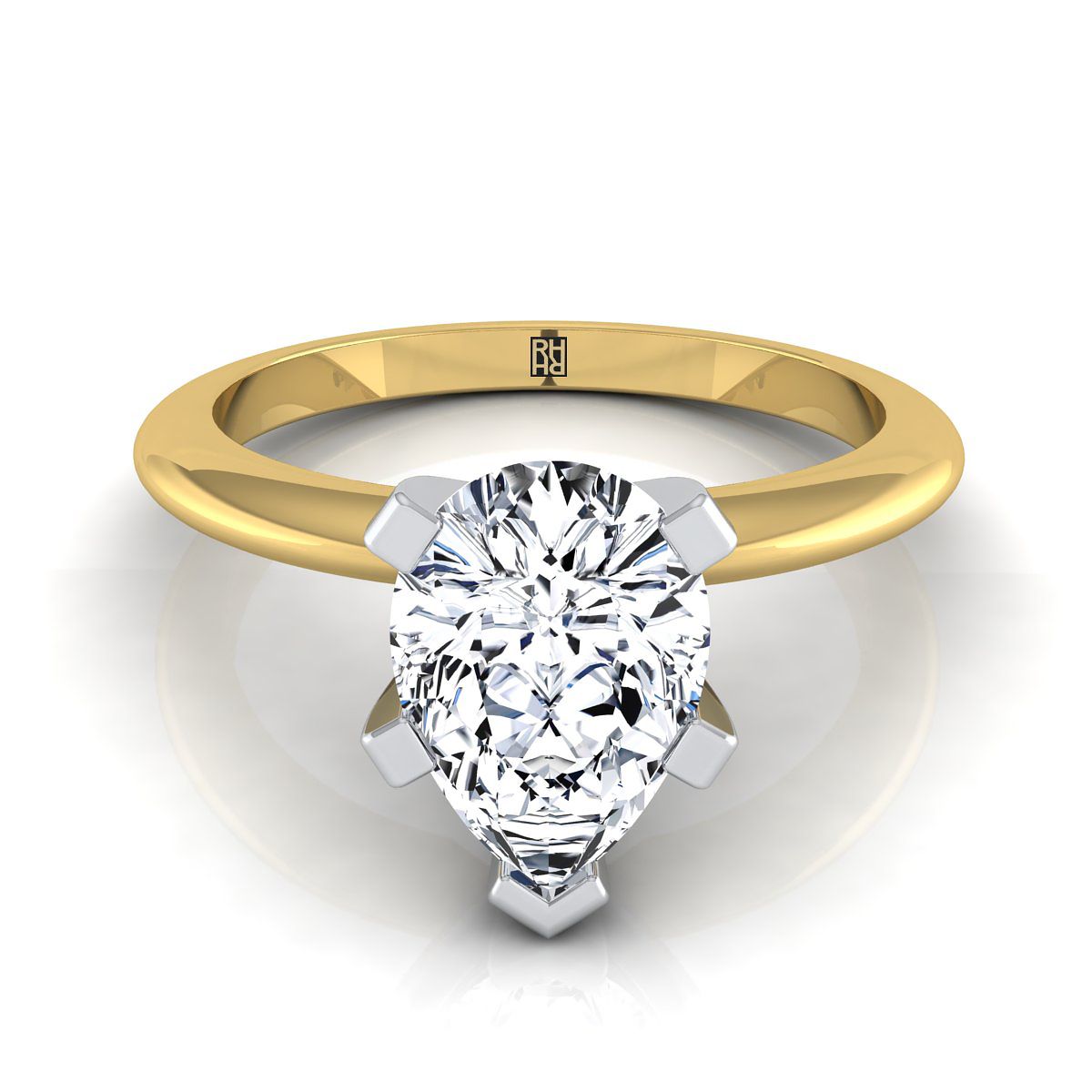 The Lolette pear engagement ring setting in 18K Yellow Gold | RockHer