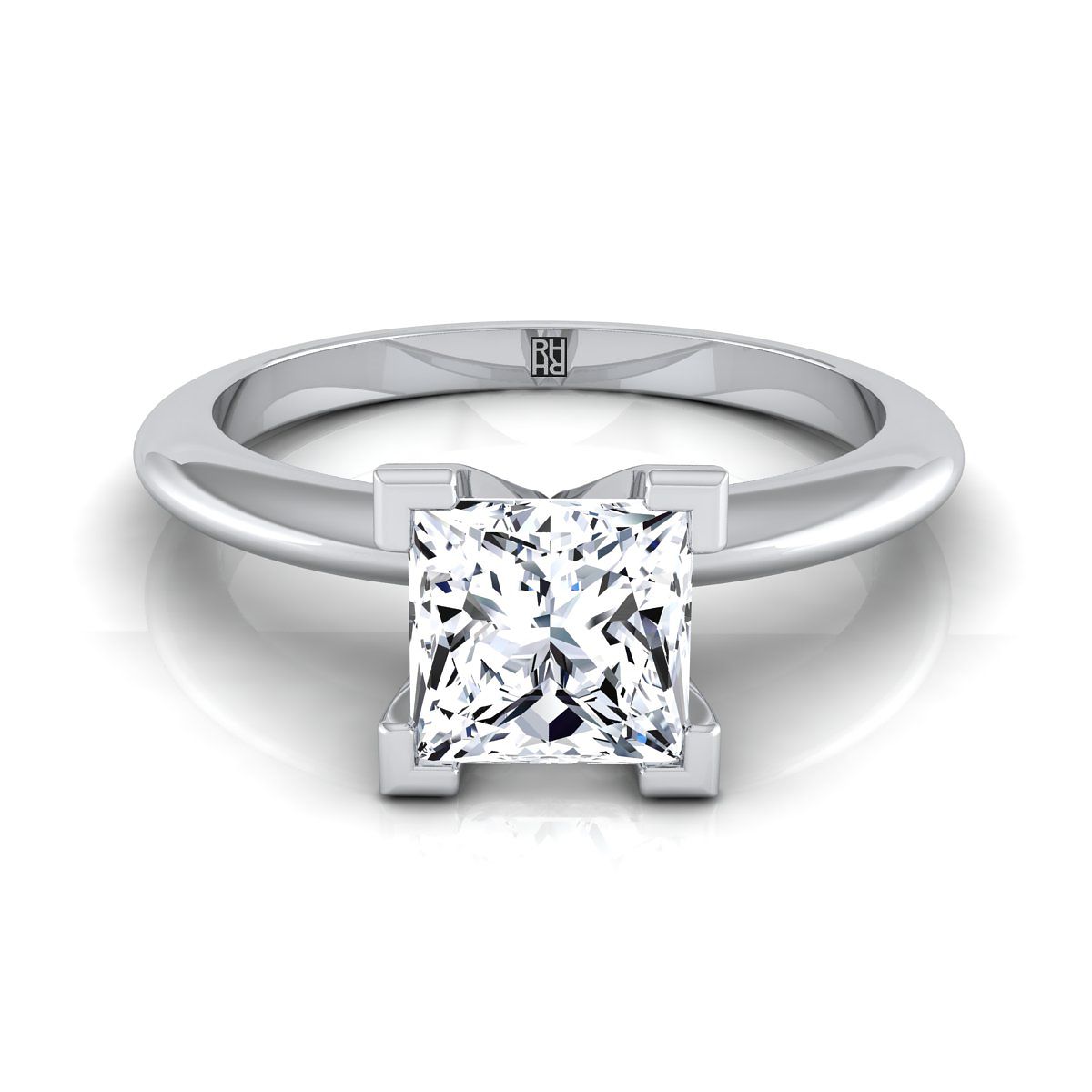 The Lolette princess engagement ring setting in Platinum | RockHer