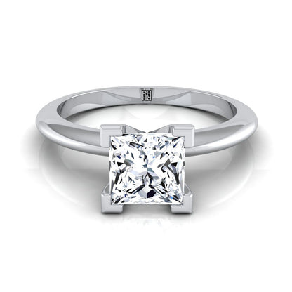 Classic Low Base Solitaire Princess, in Platinum, prong setting | RockHer