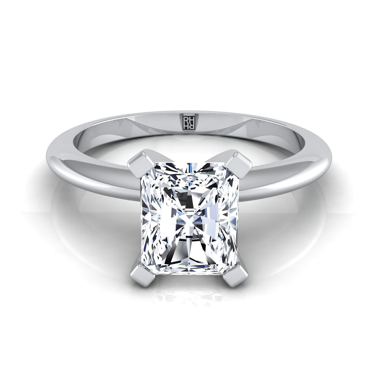 The Lolette radiant engagement ring setting in Platinum | RockHer