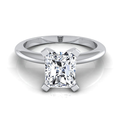 Classic Low Base Solitaire Radiant, in Platinum, prong setting | RockHer