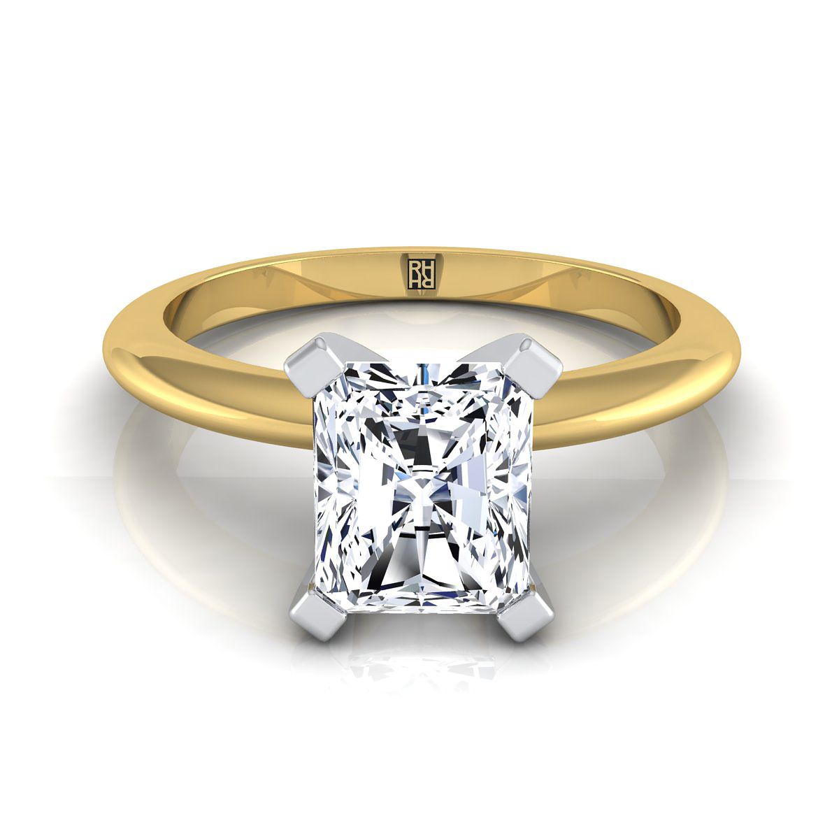 The Lolette radiant engagement ring setting in 18K Yellow Gold | RockHer