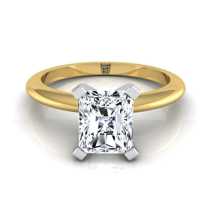 Classic Low Base Solitaire Radiant, in 18K Yellow Gold, prong setting | RockHer