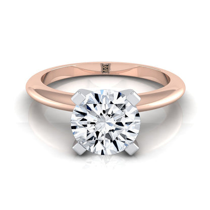 Round Brilliant, Classic Low Base Solitaire, in 14K Rose Gold, prong setting | RockHer