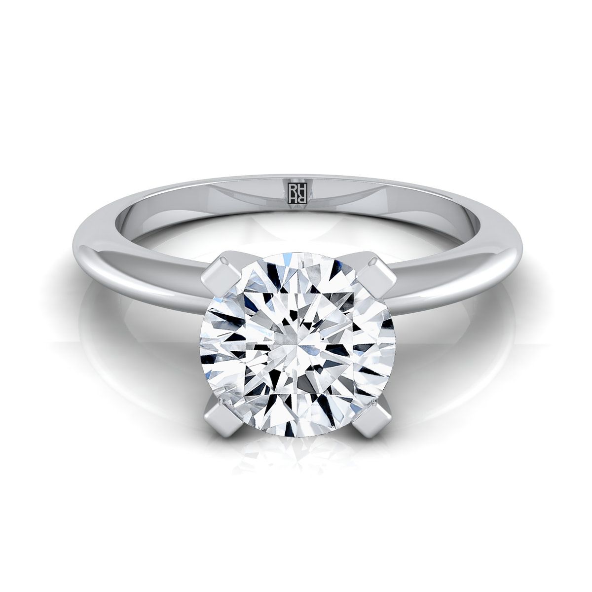 The Lolette round engagement ring setting in Platinum | RockHer