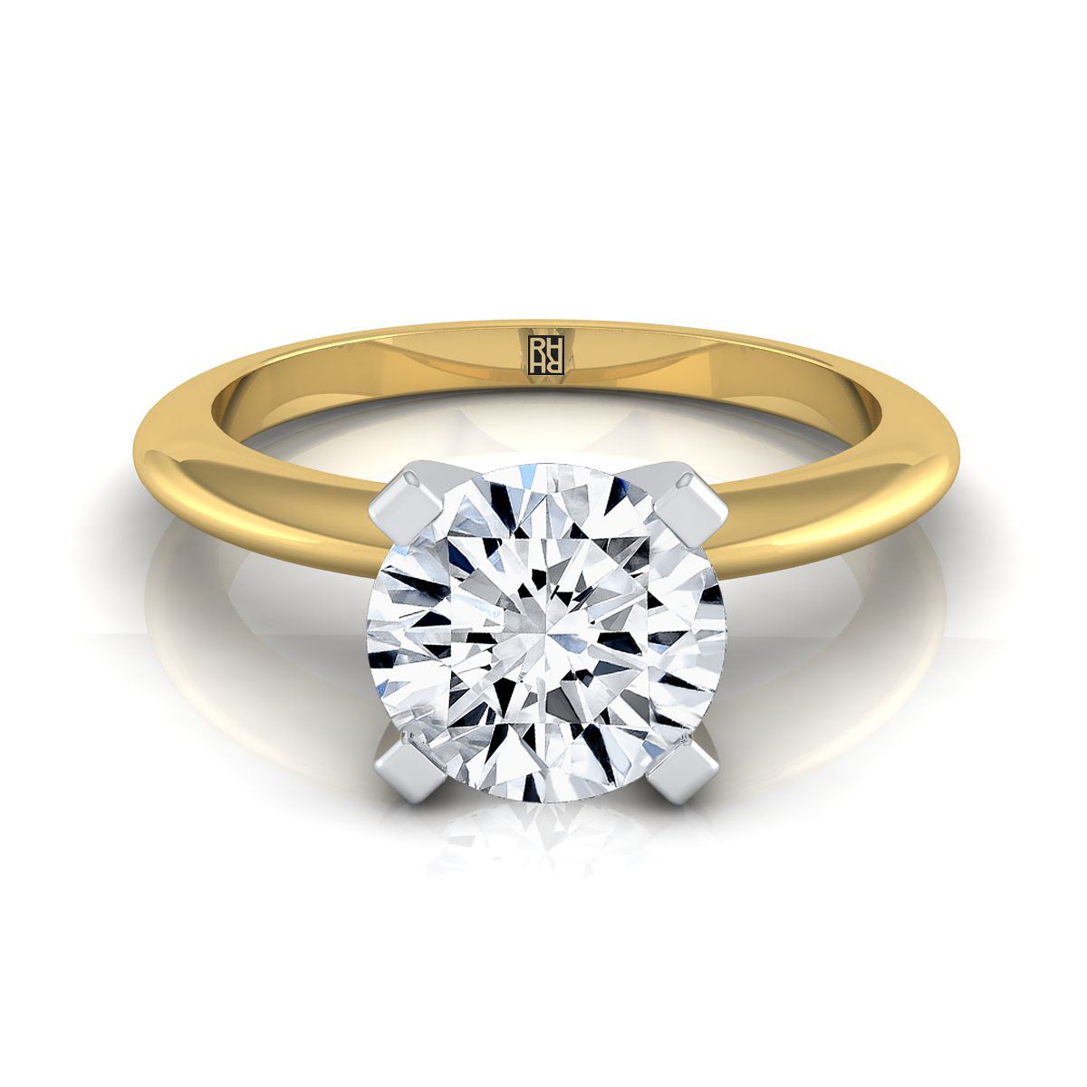 The Lolette round engagement ring setting in 18K Yellow Gold | RockHer