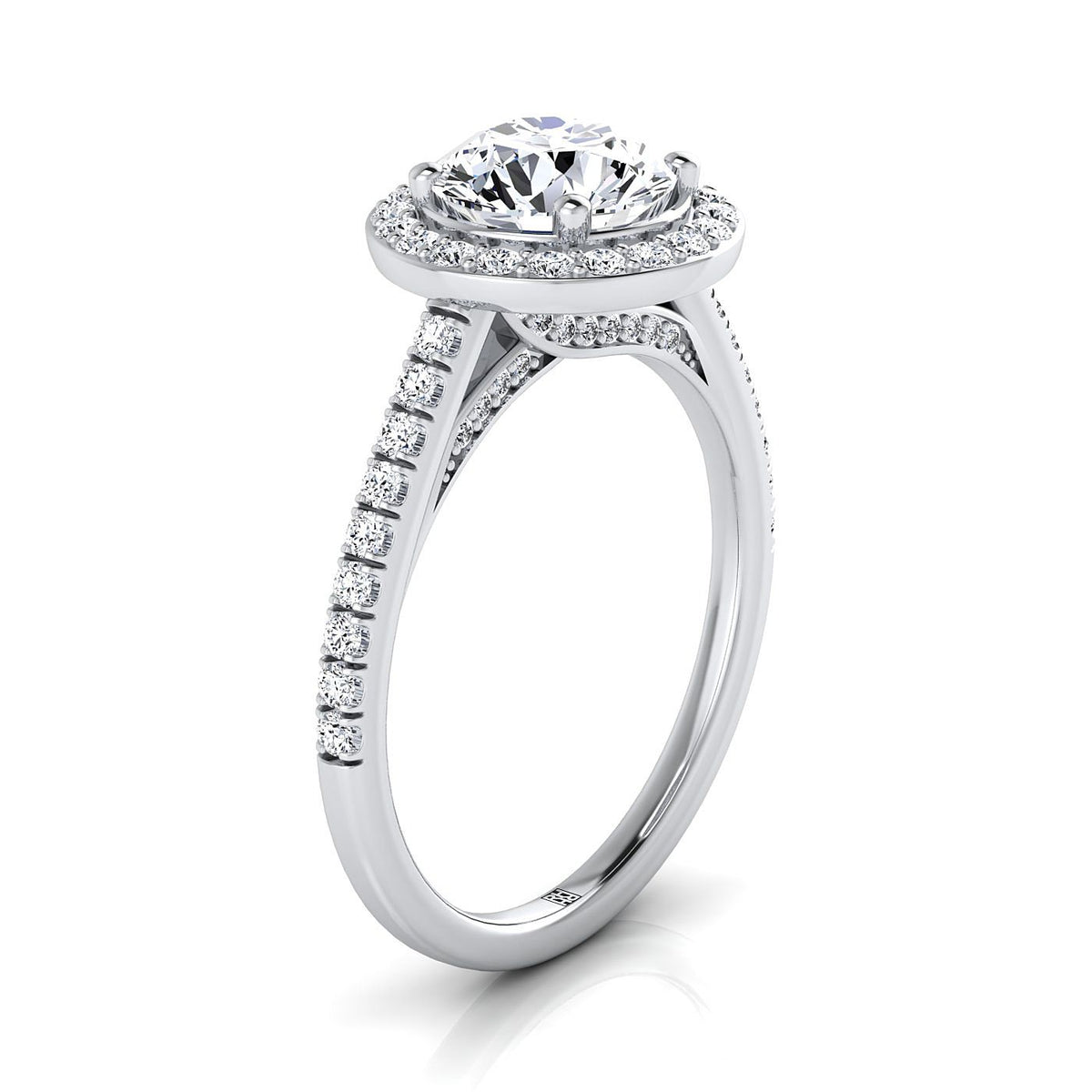 RockHer atelier photo of The Lucia round engagement ring setting in Platinum