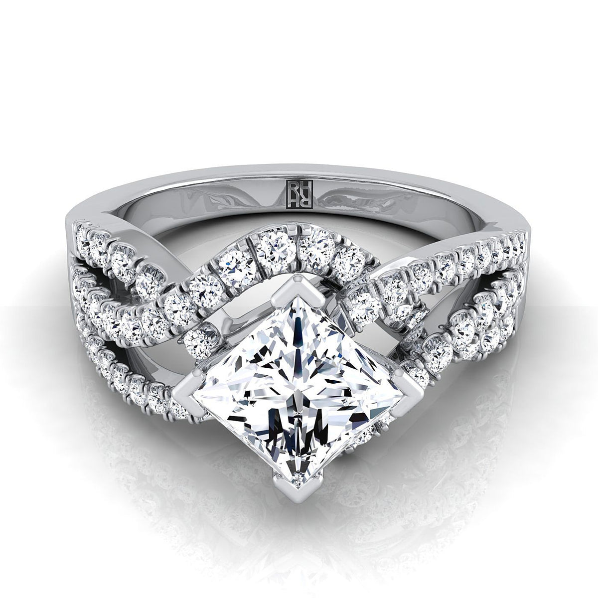 The Marguerite princess engagement ring setting in Platinum | RockHer